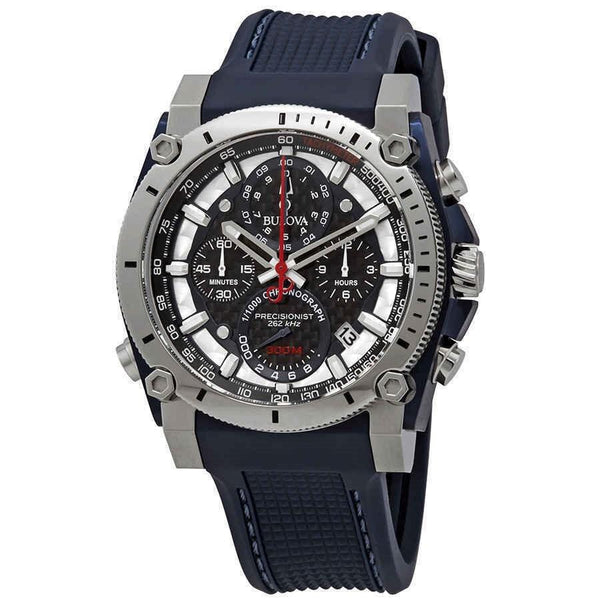 Bulova Men's 98B315 Precisionist Chronograph Blue Silicone Watch