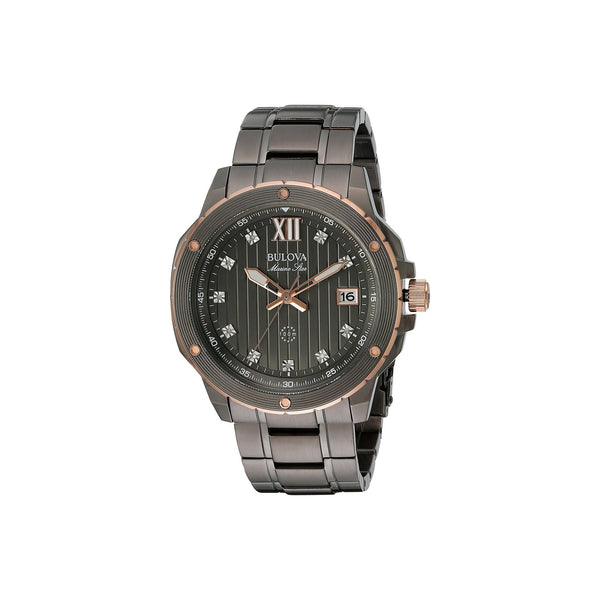 Bulova Men's 98D128 Marine Star Diamond Grey Stainless Steel Watch