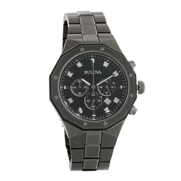 Bulova Men's 98D142 Marine Star Chronograph Black Stainless Steel Watch