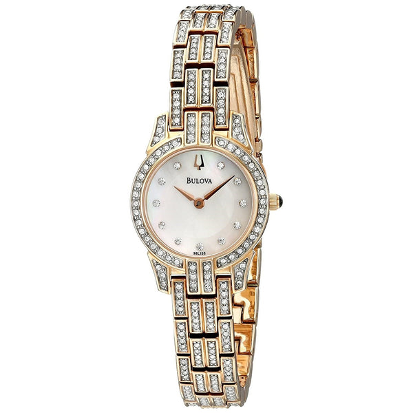 Bulova Women's 98L155 Crystal Rose-Tone Stainless Steel Watch