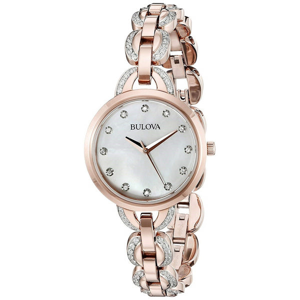 Bulova Women's 98L207 Crystal Rose-Tone Stainless Steel Watch