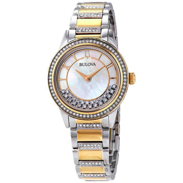 Bulova Women's 98L245 Crystal Turnstyle Crystal Pave Rose Gold-Tone Stainless Steel with Sets of Crystal Watch