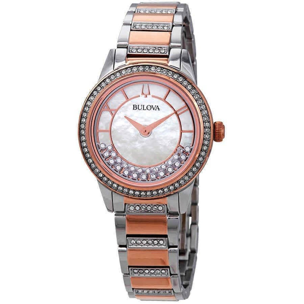 Bulova Women's 98L246 Turnstyle Crystal Set Two-Tone Stainless Steel with Sets of Crystal Watch