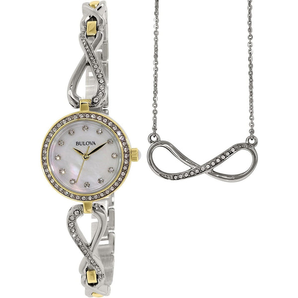 Bulova Women's 98X109 Crystal Two-Tone Stainless Steel with Sets of Crystal Watch