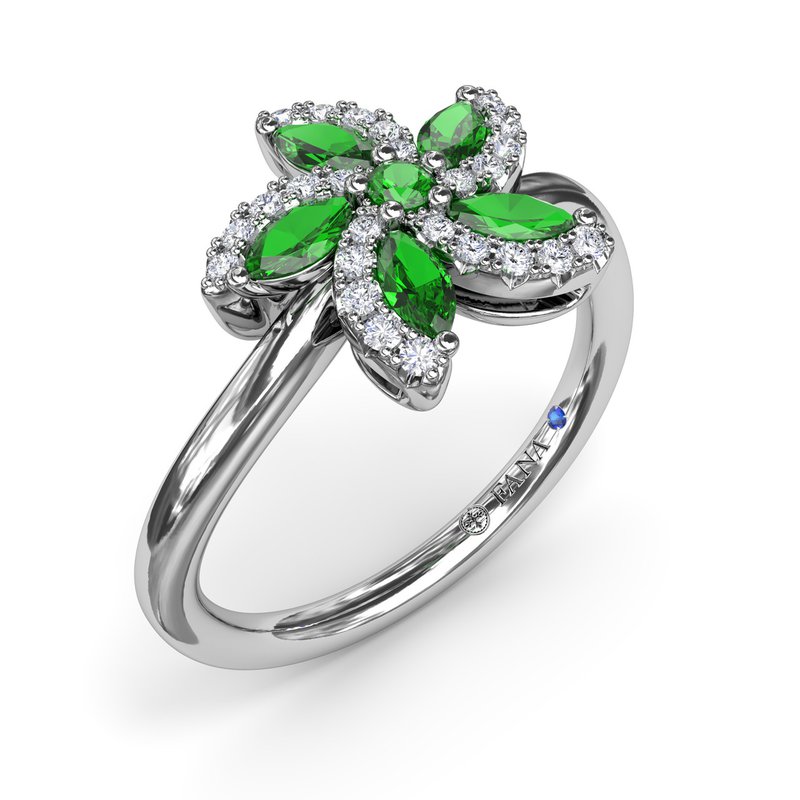 Emerald and Diamond Catalina Ring