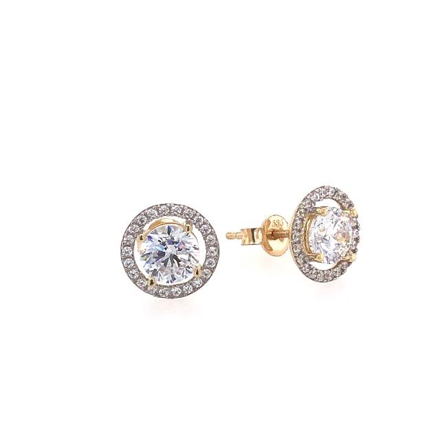 14K STUD WITH CZ EARRINGS