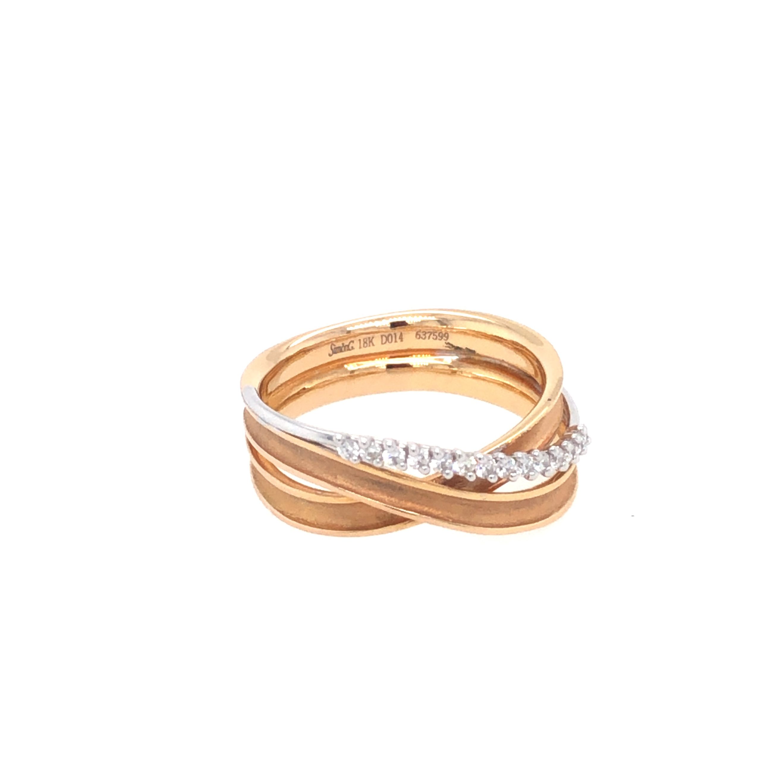 ROSE & WHITE GOLD MILGRAIN VINTAGE RING
