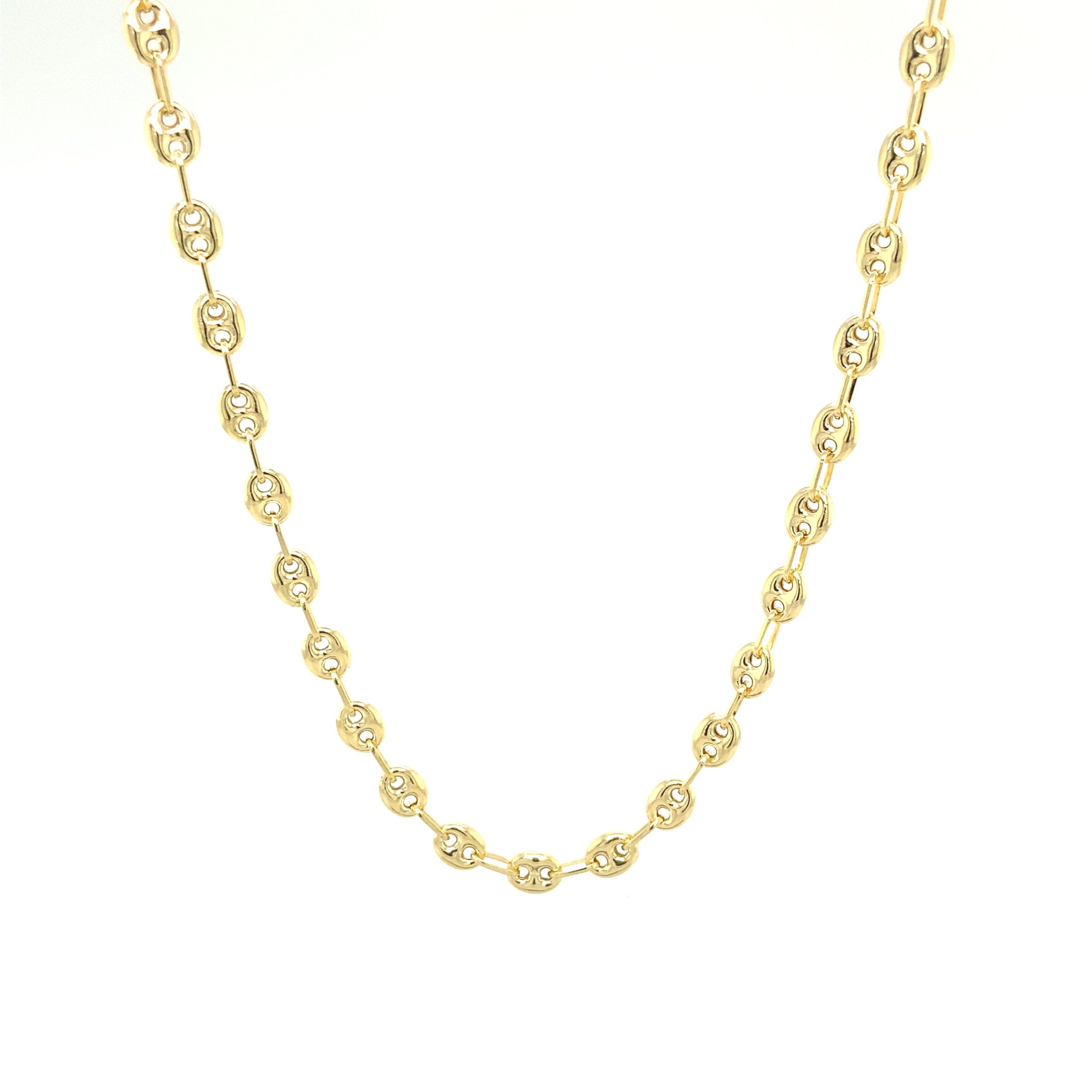 14K PUFF MARINER CHAIN 4MM