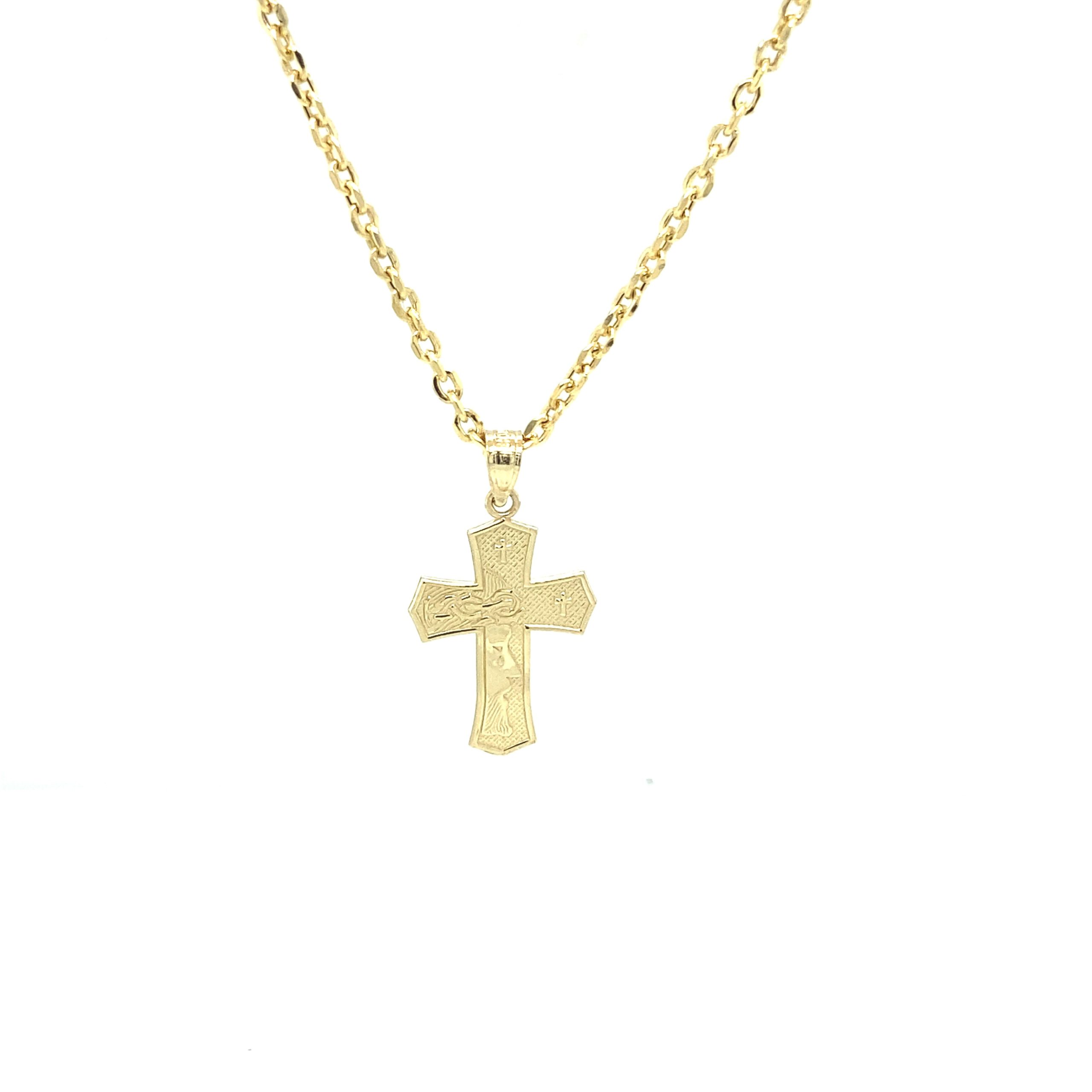 10K FLAT CROSS PENDANT