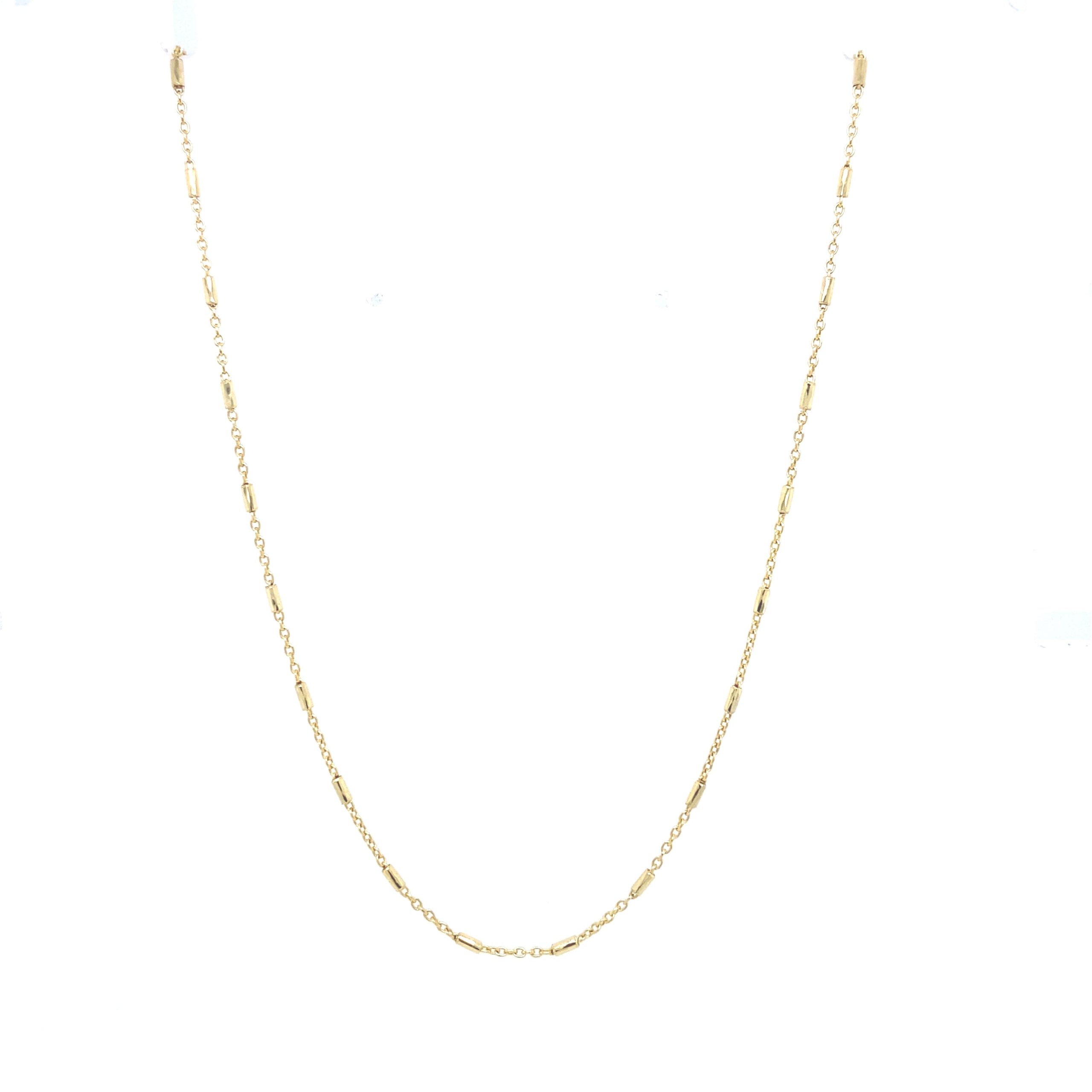 14K Gold Rolo with Small Barrel Chain