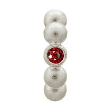 Garnet Flashy Dot Charm (Silver/Red)