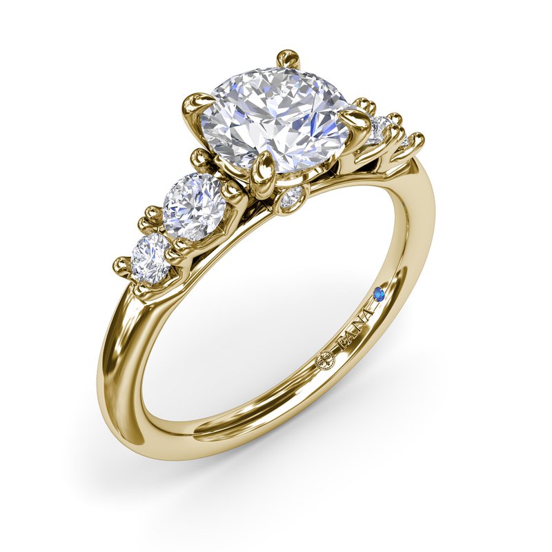 18K Yellow Gold Strong and Striking Diamond Semi-Mount Engagement Ring