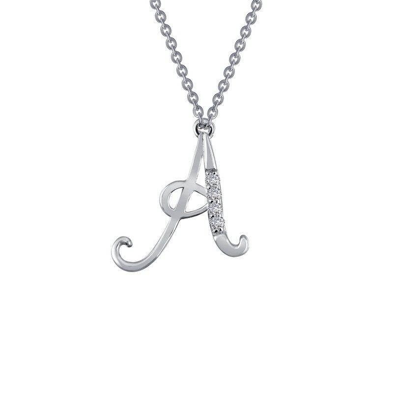 Designer Pave Initial Pendant Necklace