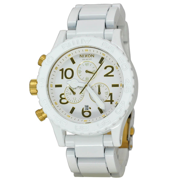 Nixon Men's A037-1035 42-20 Chrono Chronograph White Stainless Steel Watch