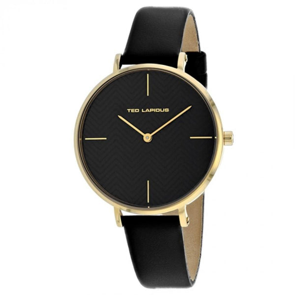Ted Lapidus Women's A0705PNFIN Classic Black Leather Watch