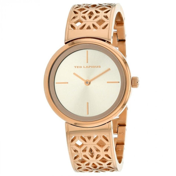 Ted Lapidus Women's A0729URIW Classic Rose Gold-Tone Stainless Steel Watch