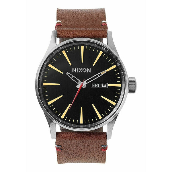 Nixon Men's A105-019 Sentry Brown Leather Watch