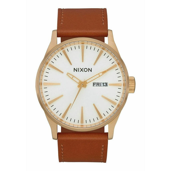 Nixon Men's A105-2621 Sentry Brown Leather Watch
