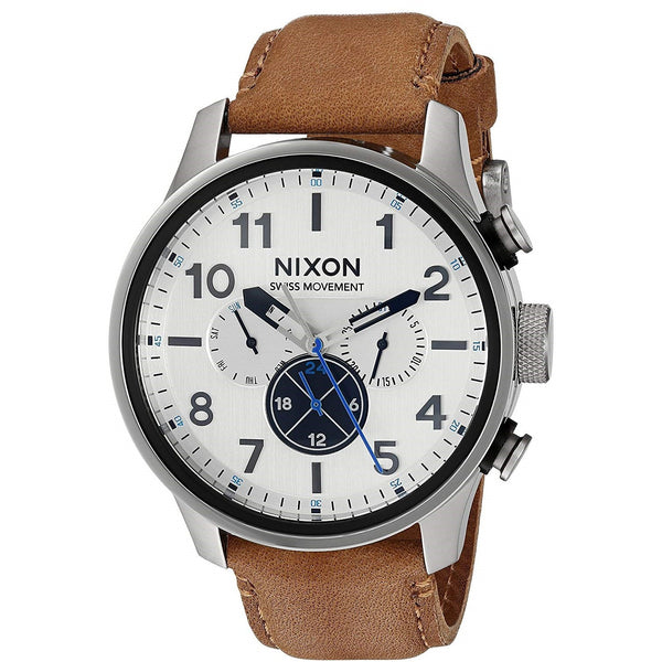 Nixon Men's A108-22092 Safari Chronograph Brown Leather Watch