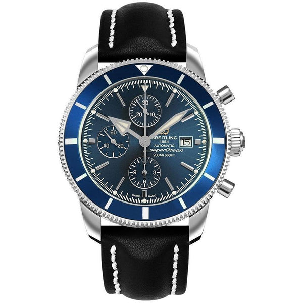 Breitling Men's A1331216-C963-441X Superocean Heritage II Chronograph Black Leather Watch