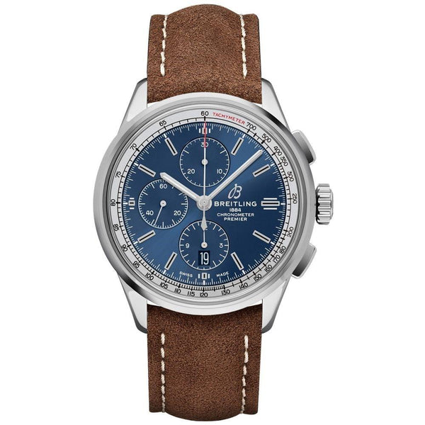 Breitling Men's A1331535-CA19-499X Premier  Chronograph Brown Leather Watch