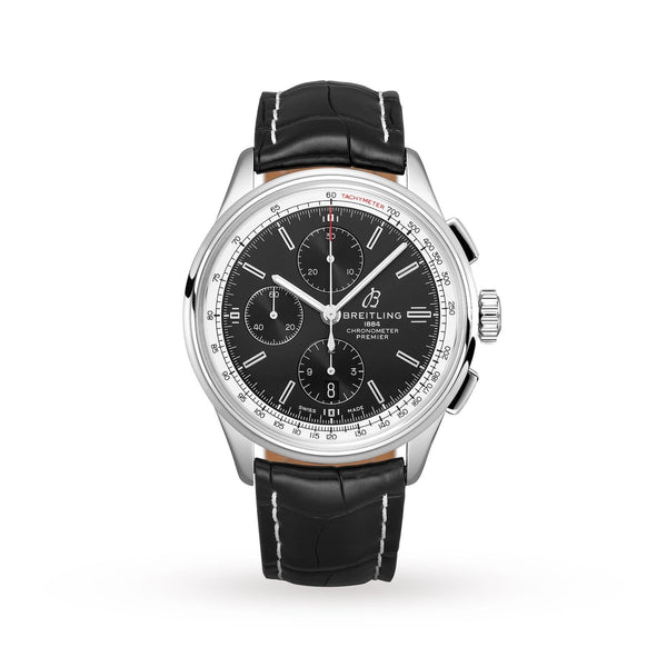 Breitling Men's A13315351B1P1 Premier Chronograph Black Leather Watch