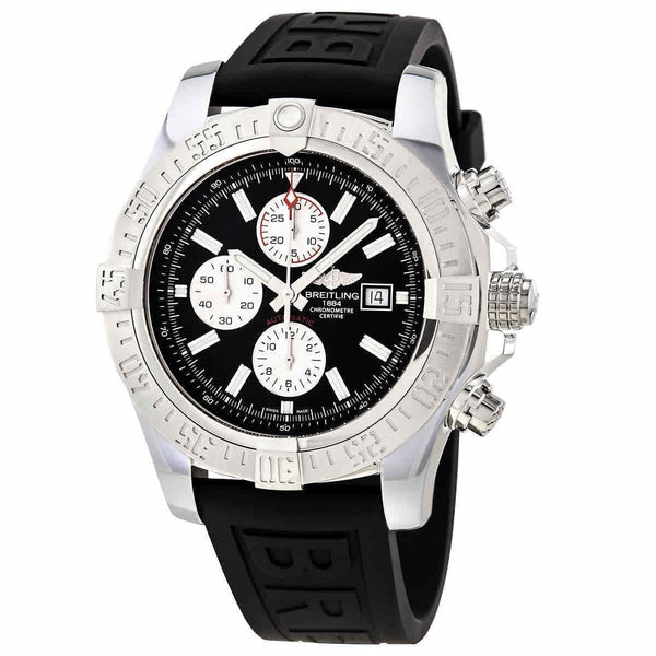Breitling Men's A13371111B1S2 Super Avenger II Chronograph Black Rubber Watch