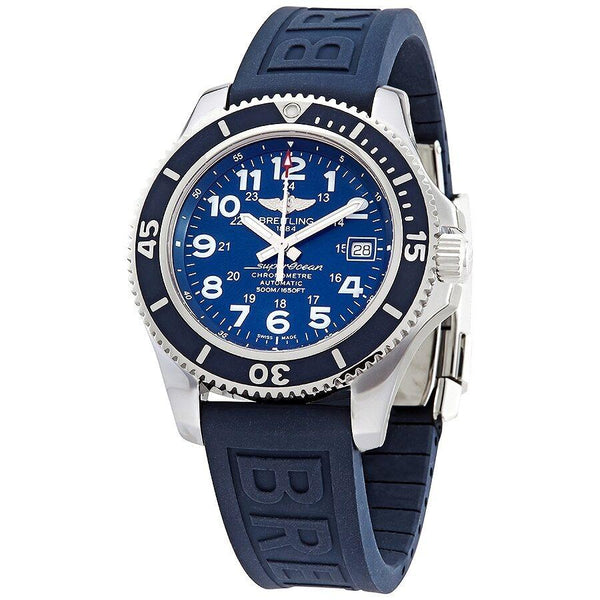 Breitling Men's A17365D11C1S2 Superocean II Blue Rubber Watch