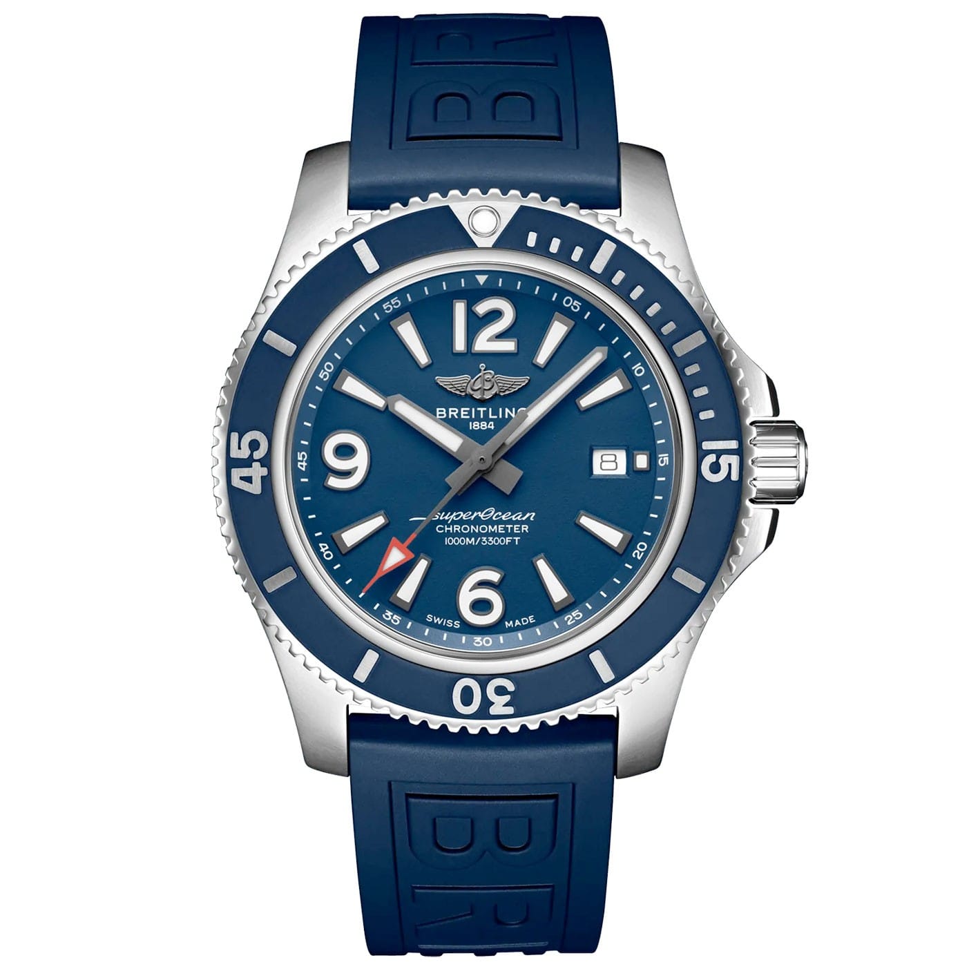 Breitling Superocean A17367D81C1S2 Blue Dial Rubber Strap Watch