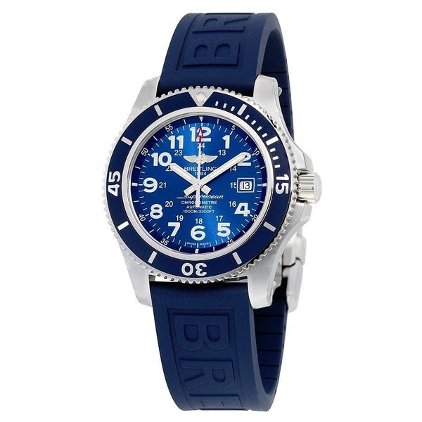 Breitling Men's A17392D8-C910-157S Superocean II Blue Rubber Diver Pro III Watch
