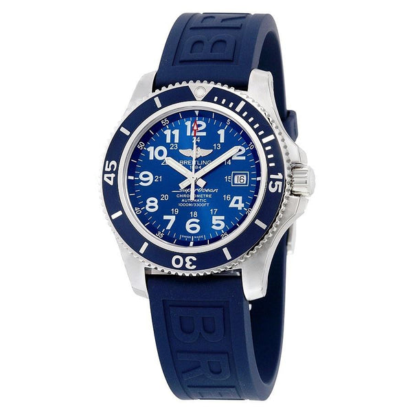 Breitling Men's A17392D8-C910-158S Superocean II 44 Automatic Blue Rubber Watch