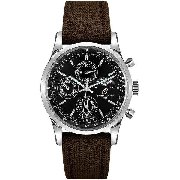 Breitling Men's A1931012-BB68-108W Transocean Chronograph Brown Canvas Watch