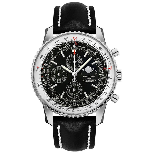 Breitling Men's A1937012-BA57-442X Navitimer 1461 Chronograph Black Leather Watch