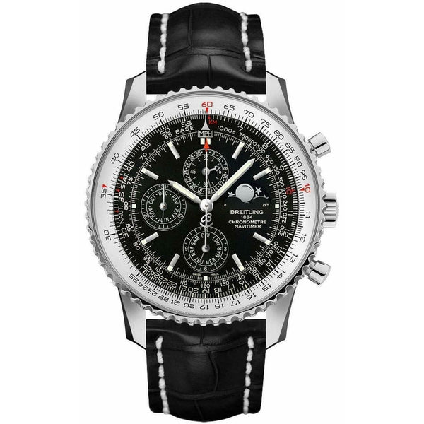 Breitling Men's A1937012-BA57-761P Navitimer 1461 Chronograph Black Leather Watch