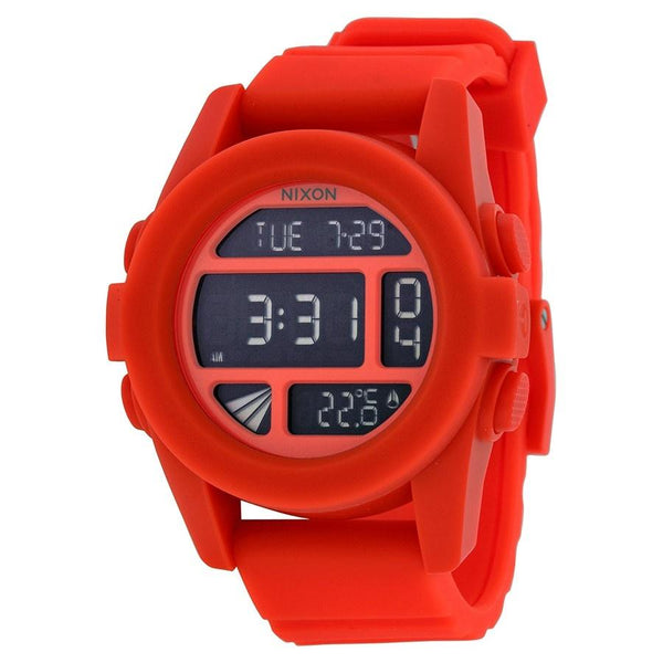 Nixon Men's A197-1156 The Unit Orange Rubber Watch