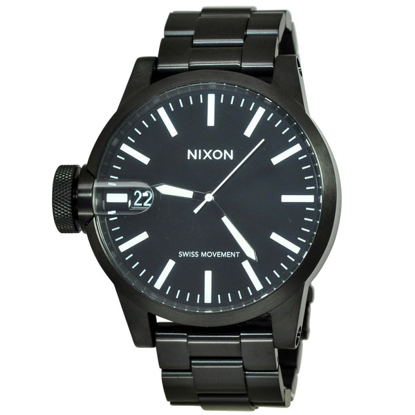 Nixon Men's A198-001 Chronicle Black Stainless Steel Watch