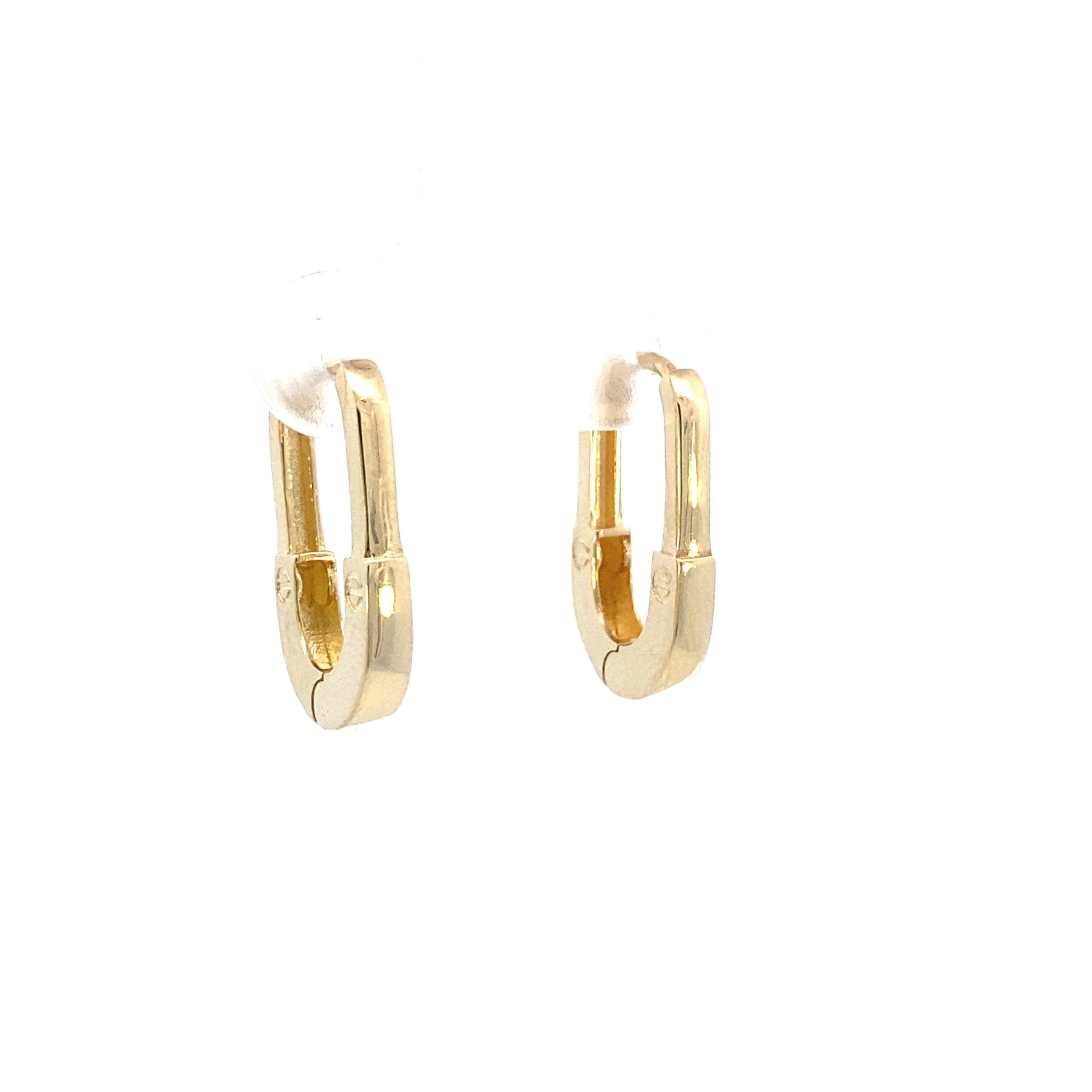 14K Gold Screw Hoop Earrings
