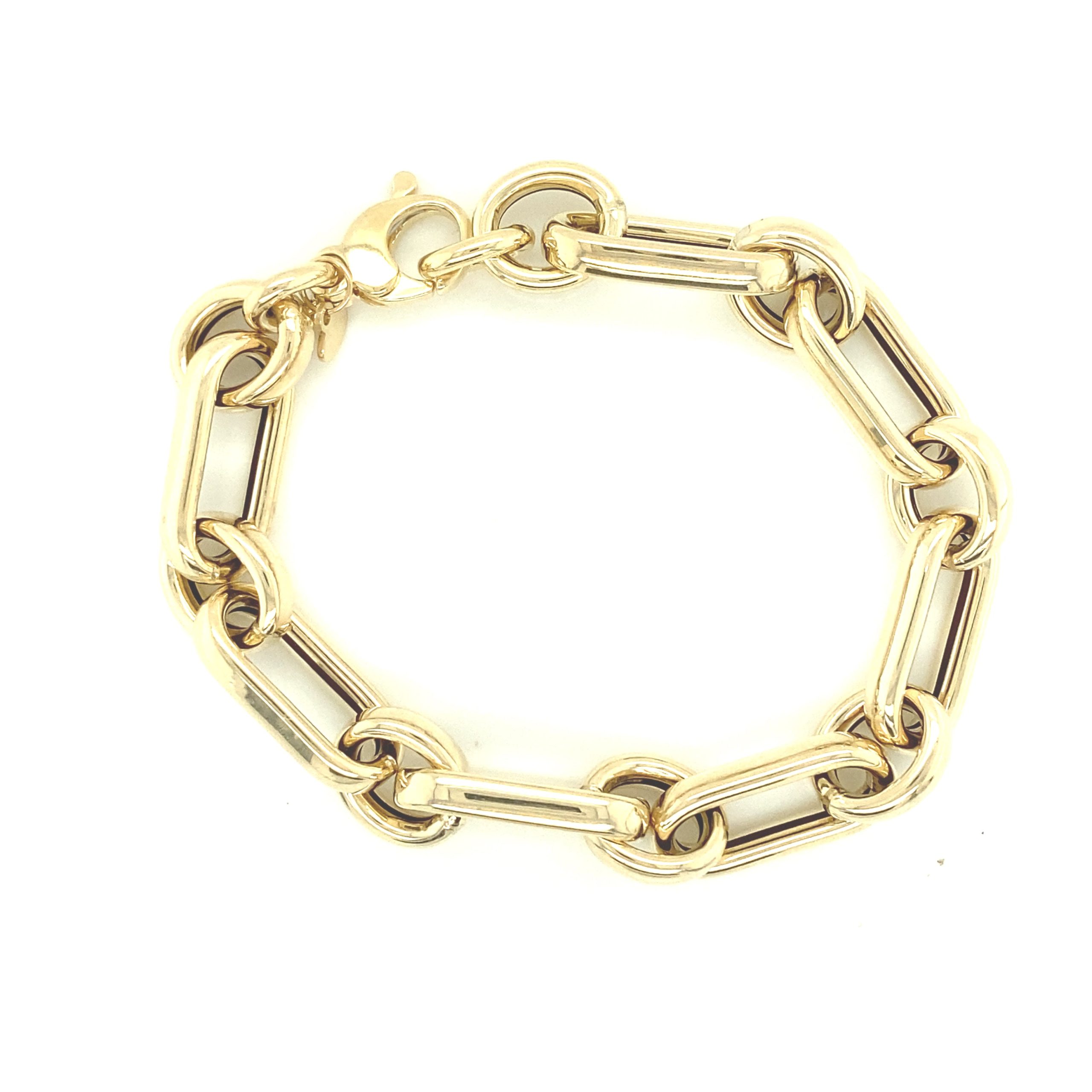 14k Gold Link Puff Bracelet