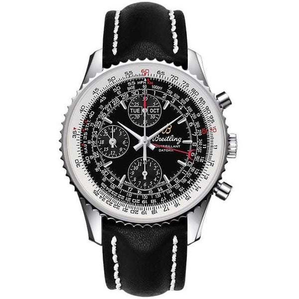 Breitling Men's A2133012-BB58-435X Montbrillant Datora Chronograph Black Leather Watch