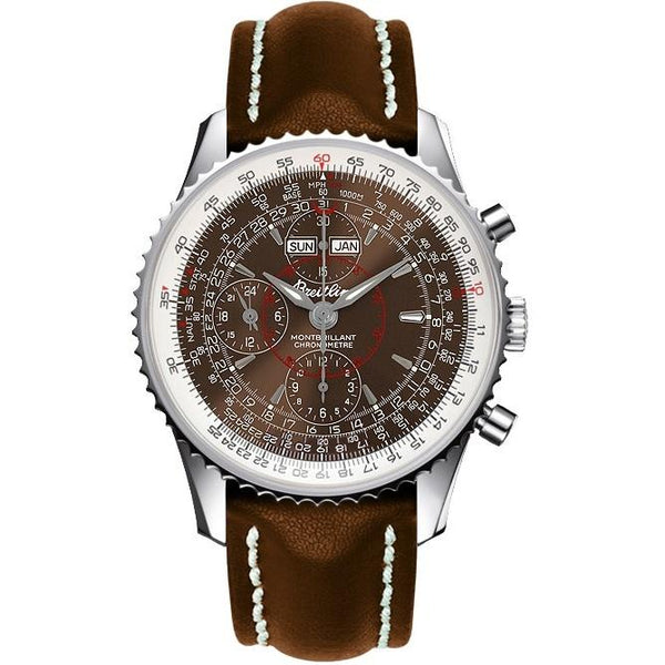 Breitling Men's A2133012-Q509-437X Montbrillant Datora Chronograph Brown Leather Watch