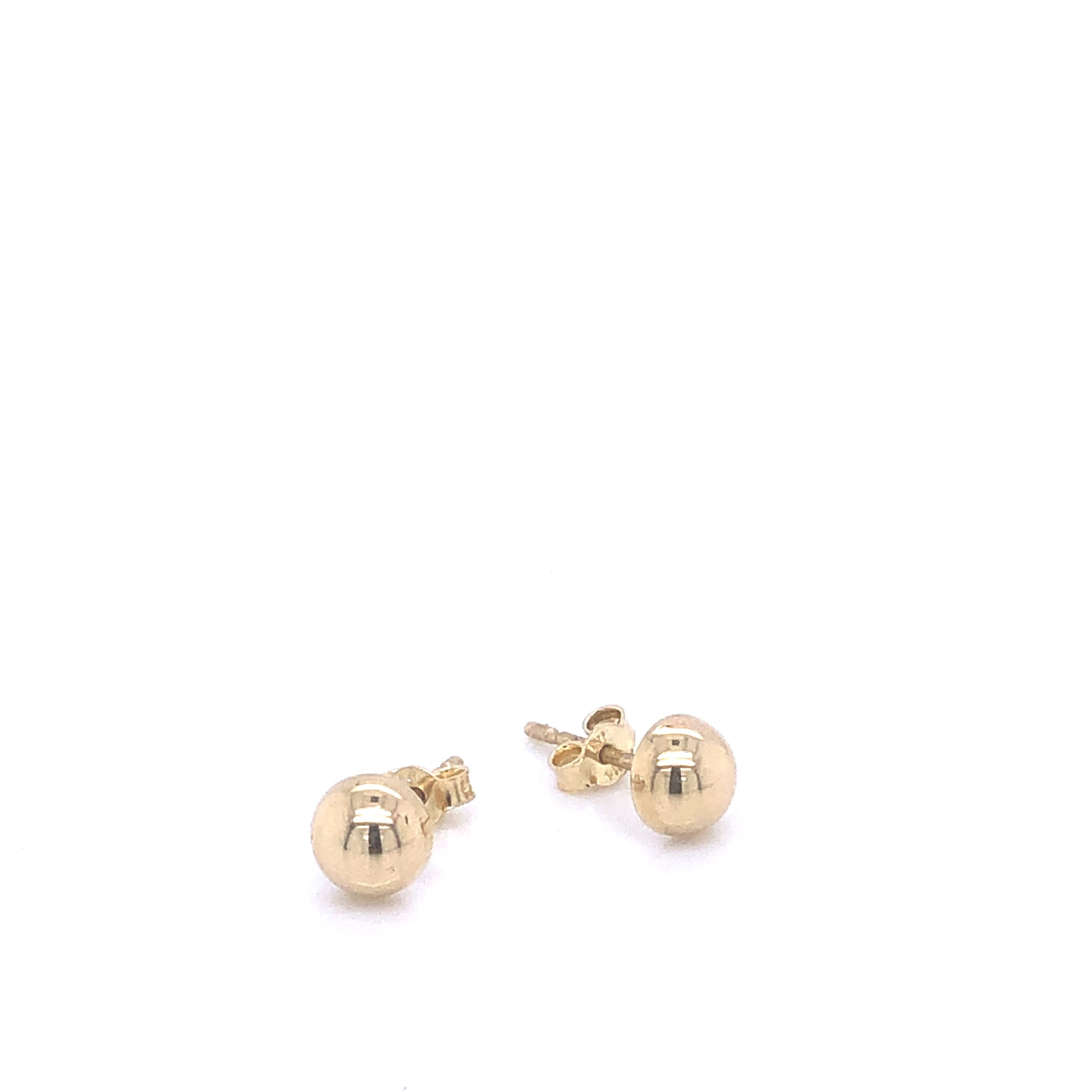 Small Round 14k Gold Stud Earrings