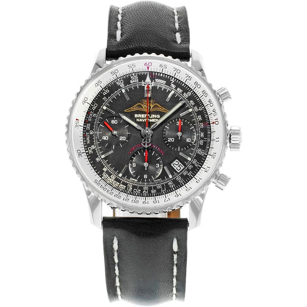 Breitling Men's A233222P-BD70-435X Navitimer Chronograph Black Leather Watch