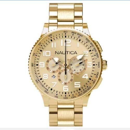 Nautica Unisex A26533M Nautica Chronograph Gold-Tone Stainless Steel Watch