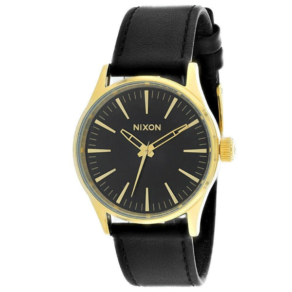 Nixon Men's A377-1604 Sentry SS Black Leather Watch