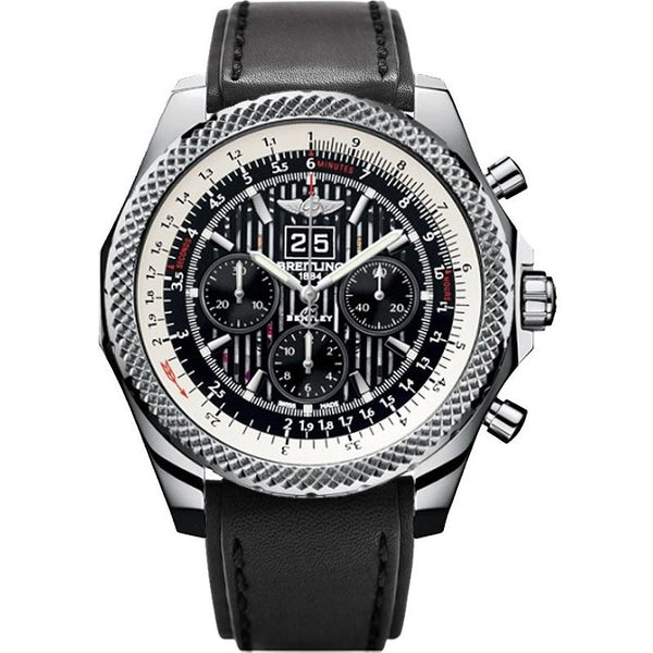 Breitling Men's A4436412-BC77-478X Bentley 6.75 Chronograph Black Leather Watch