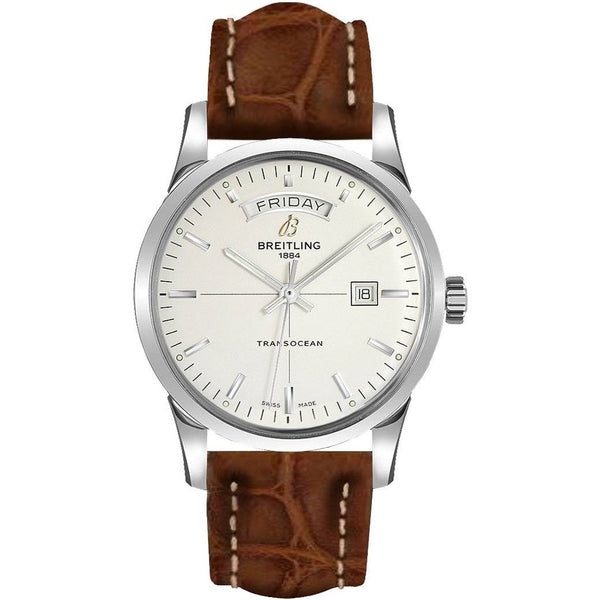 Breitling Men's A4531012-G751-500P Transocean Day & Date Brown Leather Watch