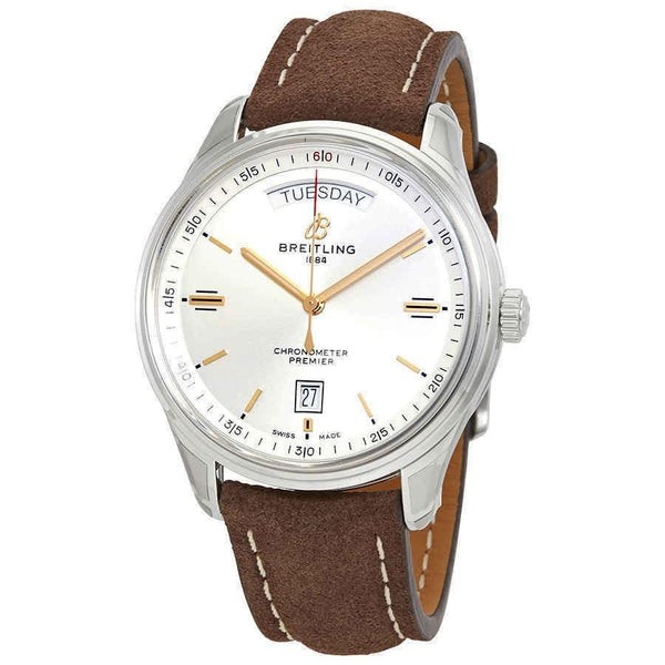 Breitling Men's A45340211G1X3 Premier Brown Leather Watch
