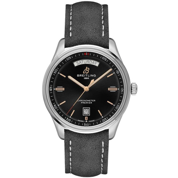 Breitling Men's A4534024-BH02-506X Premier  Grey Leather Watch