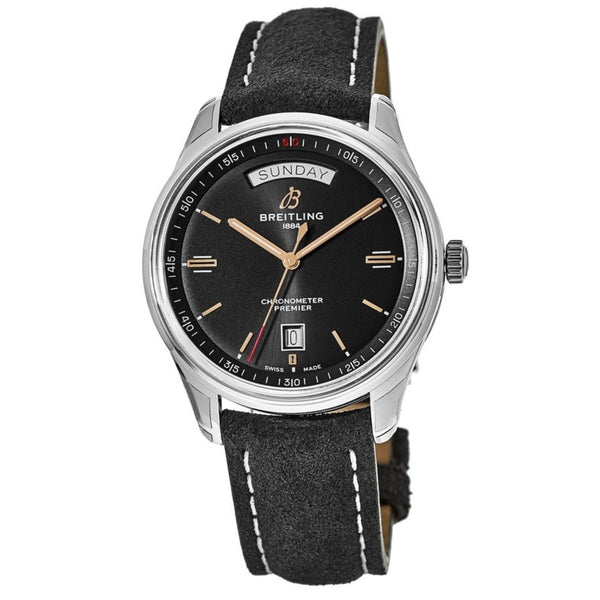 Breitling Men's A4534024-BH02-507X Premier  Black Leather Watch