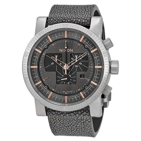 Nixon Men's A458-2146 Magnacon Chronograph Grey Leather Watch